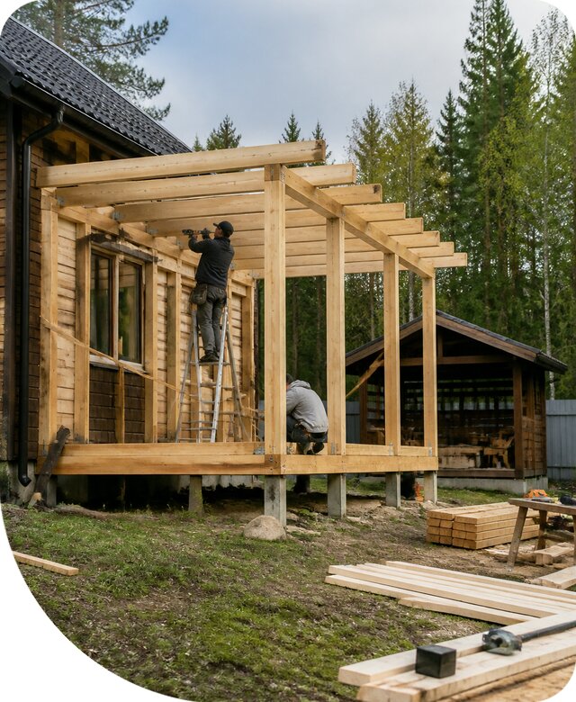 Строительство пристроек и построек на участке в Назрани