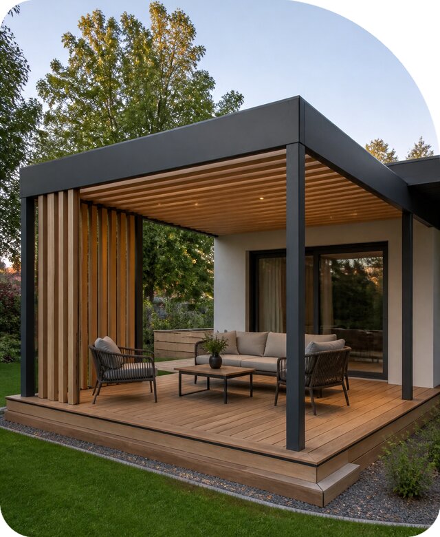 Терраса с навесом под ключ в Назрани по цене от 87312 р. | РадиДОМА-Нзр